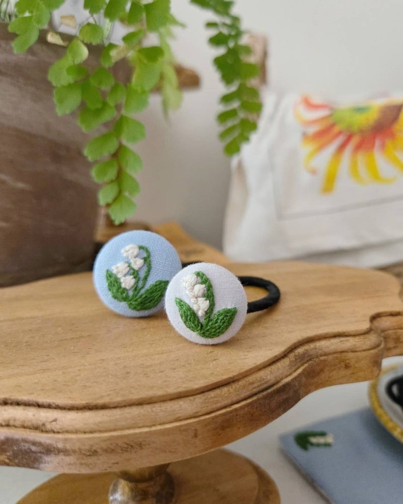 幸福玲蘭 - 小款刺繡髮圈 - 髮夾/髮圈 - 繡線 