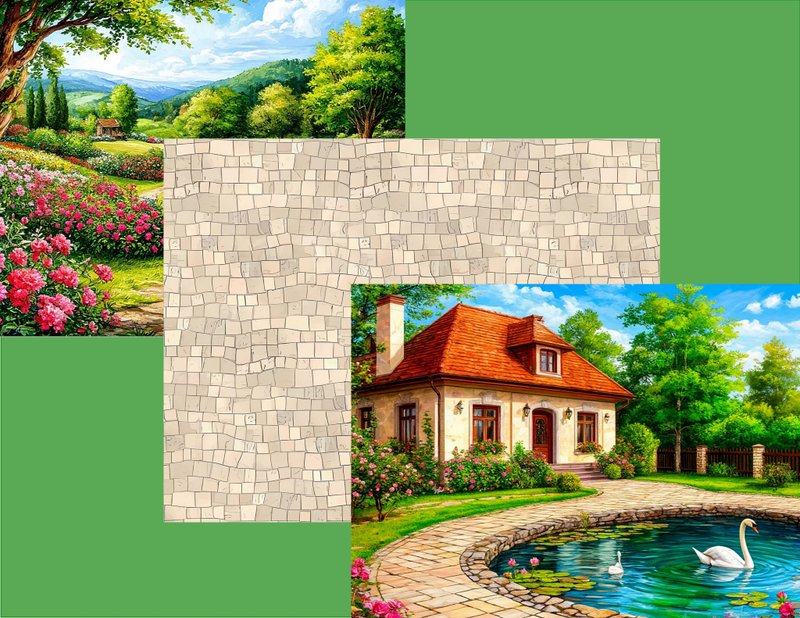 Photo background for roombox. 1:12. A4. Digital. Photo background with nature. 3 - 其他數位設計 - 其他材質 