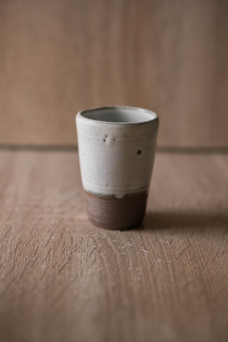 柴燒雪白小茶杯 | 小品杯 | 清酒杯 - 酒杯/酒器 - 陶 白色