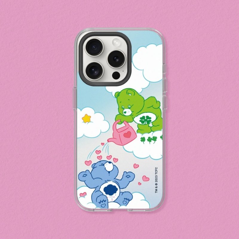 Clear transparent anti-fall phone case∣Care Bears/Rain Love Irrigation for iPhone - Phone Cases - Plastic Transparent