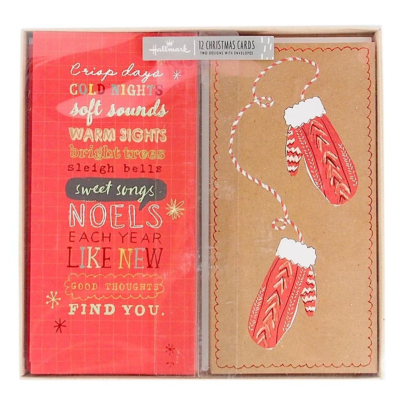 Elegant and simple style Christmas box card 2 models a total of 12 into [Hallmark-card Christmas series] - การ์ด/โปสการ์ด - กระดาษ สีแดง