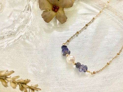formica accessory 菫青石和淡水珍珠項鍊 天然A級菫青石 天然A級淡水珍珠 手作飾品