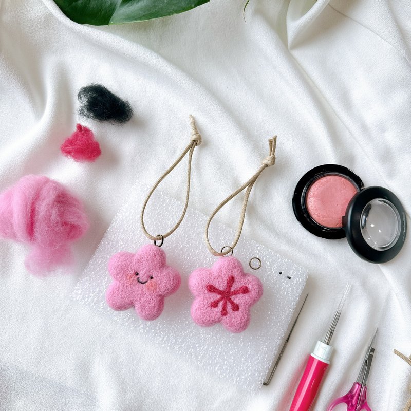 Attached is a video tutorial for DIY Plum Blossom Smiling Flower Wool Felt Decoration Material Pack and Bonus Tools - Knitting, Embroidery, Felted Wool & Sewing - Wool Pink