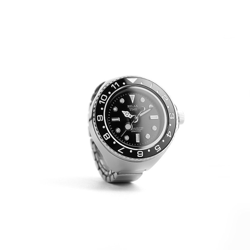 こちらは予約商品です - RELAX TIME サブマリーナ リングウォッチ - ブラックサブマリーナ (RT-R-01) - リング・指輪 - ステンレススチール ブラック