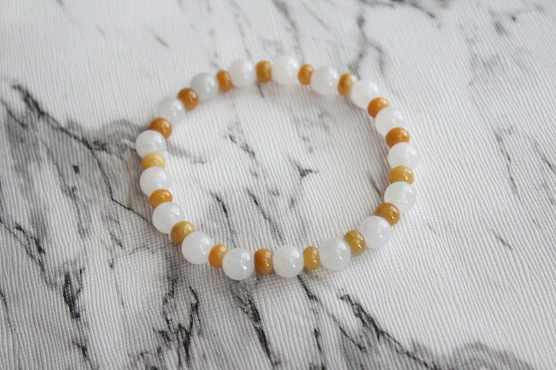 Journal-Honey Toast Pure Natural Jade (Burma Jade) Yellow and White Beads Bracelet Exclusive Item - Bracelets - Gemstone 
