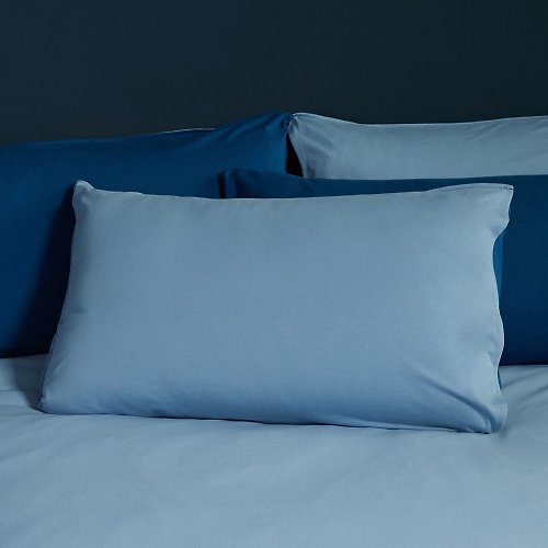 YVONNE COLLECTION以旺傢飾 素面雙色信封式枕套1入-運河藍/普魯士藍