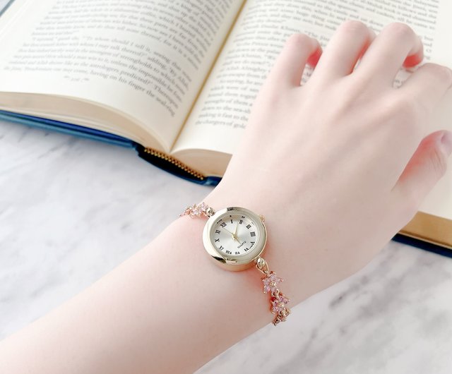 Patty / ピンクフラワーのブレスレットウォッチ LI167