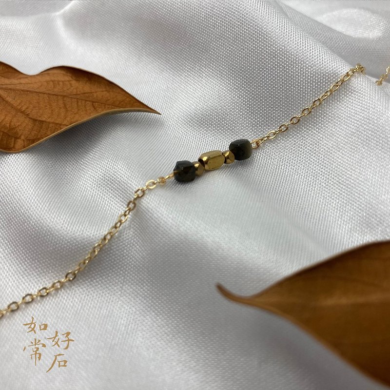 【Can】Gold Sands Obsidian Semi- Gemstone Necklace - Collar Necklaces - Semi-Precious Stones 