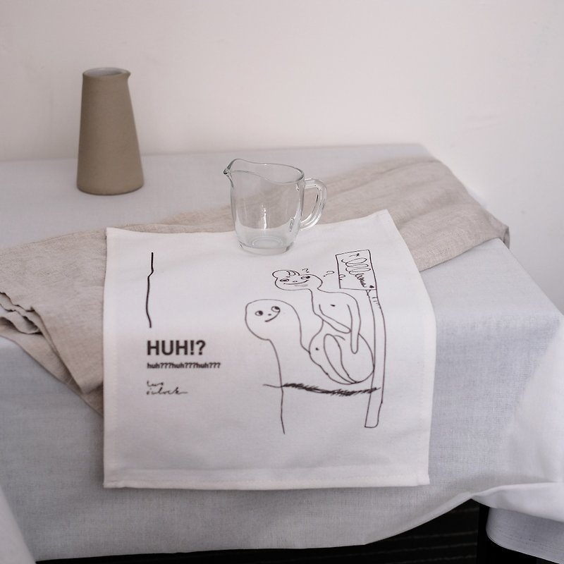 Huh? cloth poster - Posters - Cotton & Hemp White