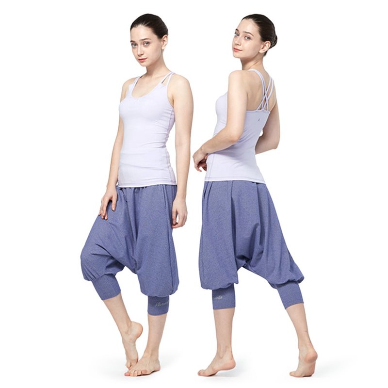 【NAMASTE】Fanny 舒適7分哈倫褲 - 藤紫 - 瑜珈服/瑜珈褲 - 尼龍 紫色