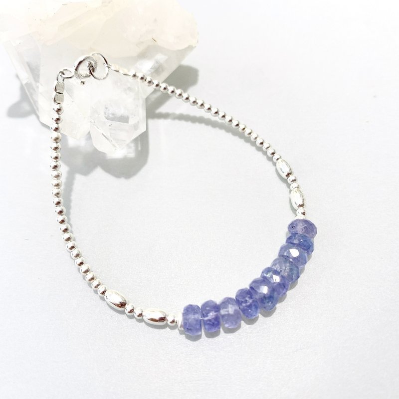 Ops Tanznite handmade elegant silver bracelet - 丹泉石/純銀 - 手鍊/手環 - 寶石 紫色