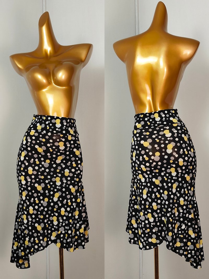 Hu Diandian asymmetric elastic A-line skirt - Skirts - Polyester Black