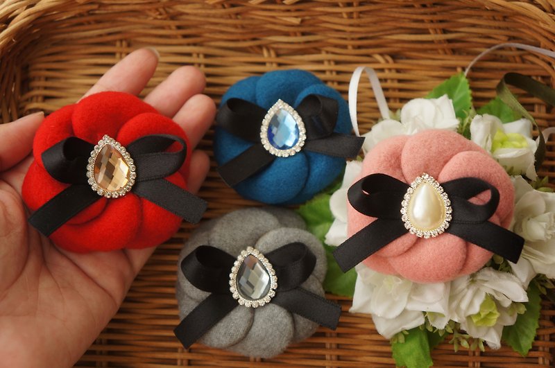 Value goods H1-Multi-function brooch-brochure hairpin side clip clothes accessories flower bow - Brooches - Other Materials Multicolor
