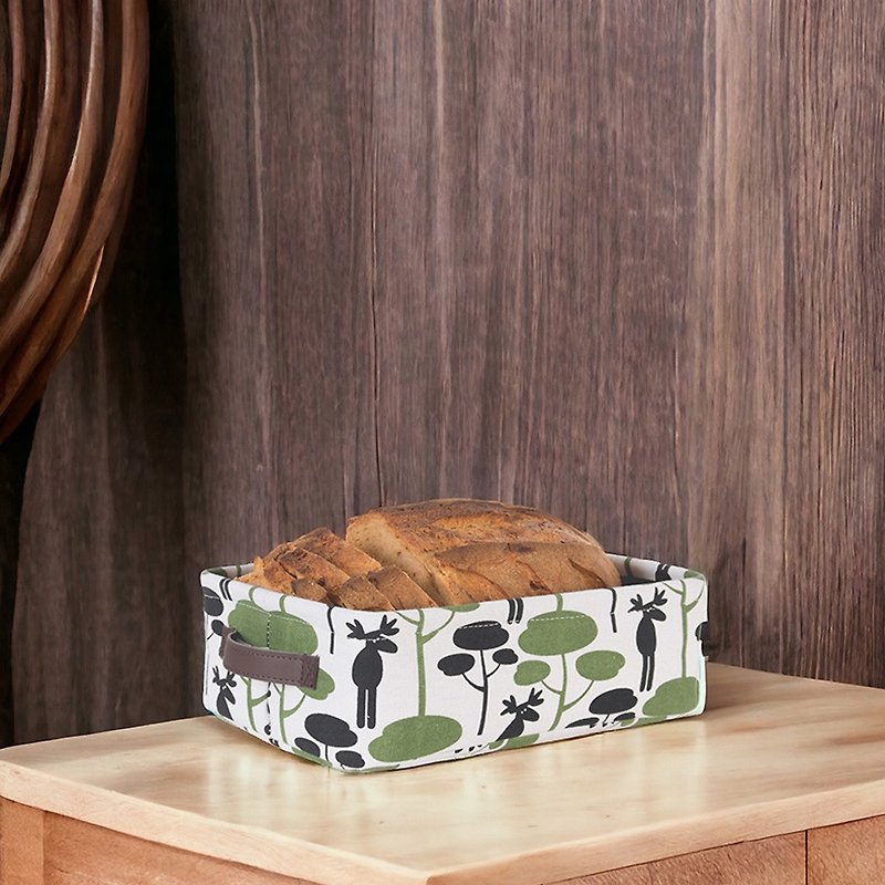 Moose canvas bread basket/storage basket - Shelves & Baskets - Faux Leather 