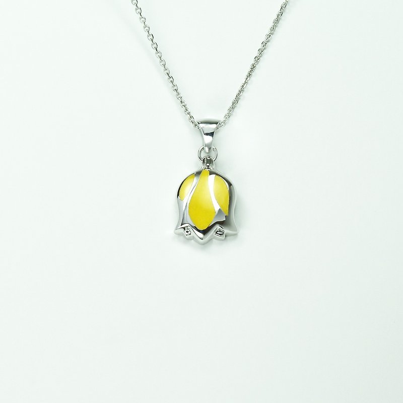 Tulip Necklace (Large)-Egg Yolk - Necklaces - Other Metals Yellow