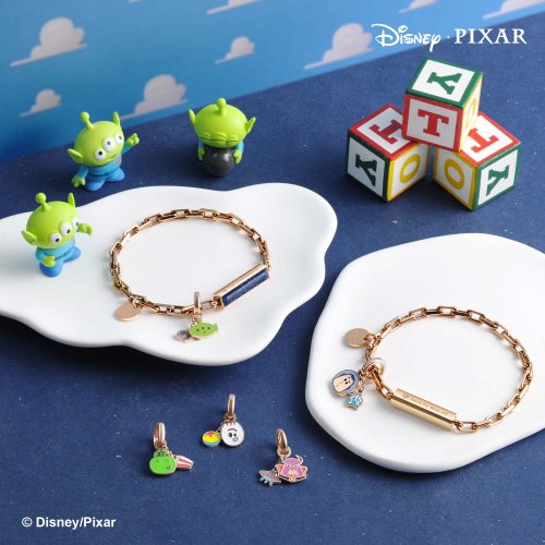 Crudo Leather Craft 迪士尼 彼思 Toy Story 特別版客製化刻字鋼條/寶石手鍊 (3色)