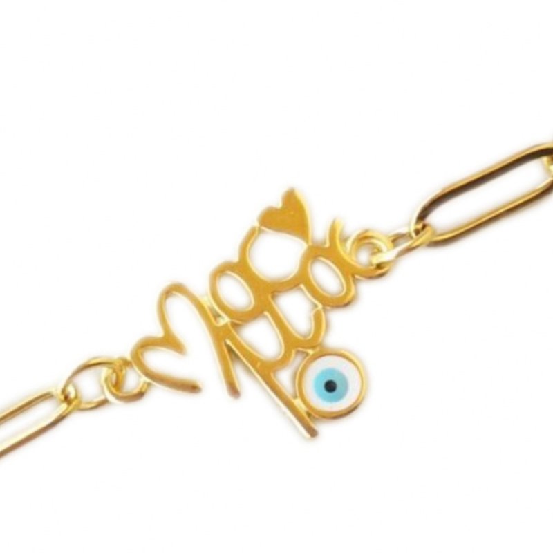 Greek design and manufacturing mom Mother's Day gift birthday gift mama bracelet devil eye - Bracelets - Pearl Multicolor