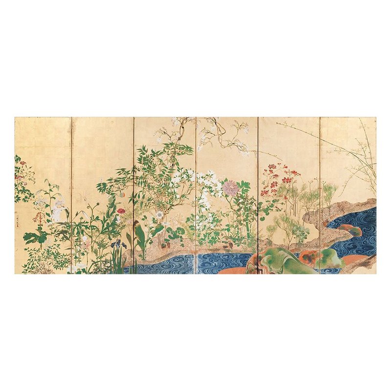 【日本琳派 / 藝術掛畫】 尾形光琳  | 春秋草花図屏風  左 - 海報/掛畫/掛布 - 紙 