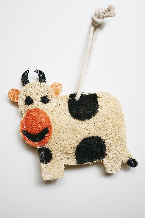 Loofah-art 創意菜瓜布 洗刷刷-歡樂沐浴菜瓜布-乳牛