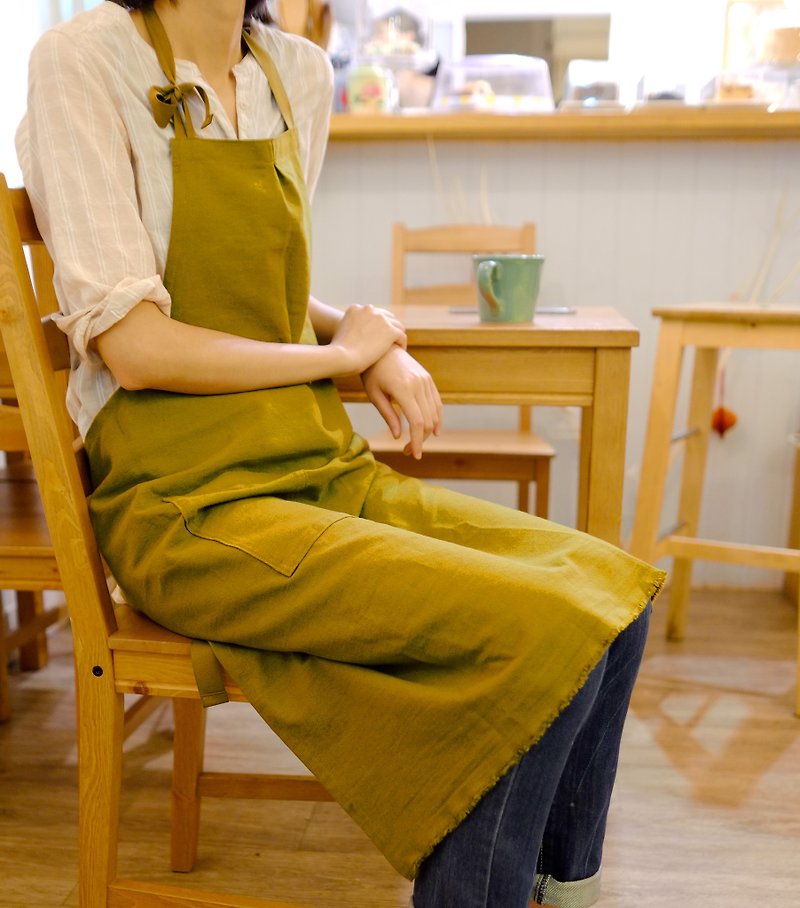 Cotton-Linen 3 way apron - ผ้ากันเปื้อน - ผ้าฝ้าย/ผ้าลินิน สีแดง