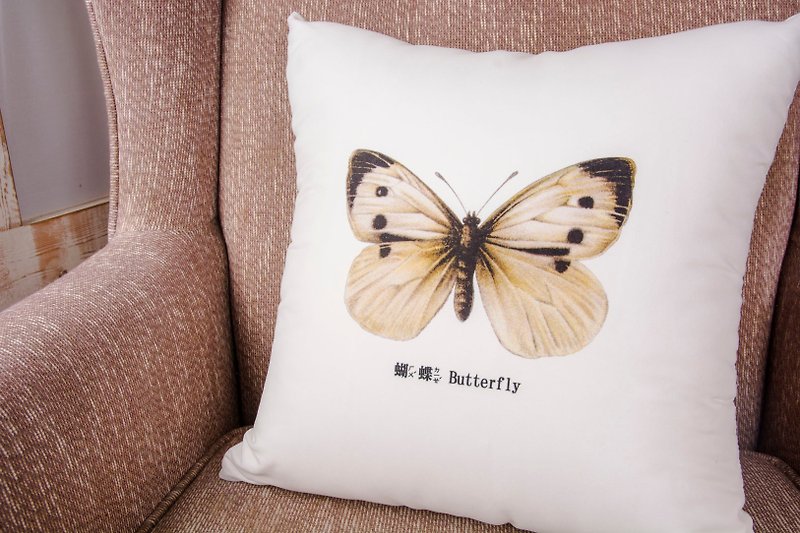 抱枕-蝴蝶 Butterfly 雙面抱枕 - 枕頭/咕𠱸 - 聚酯纖維 白色