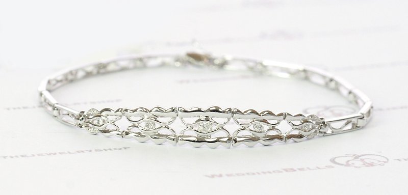 14K White Gold Diamond Bracelet (Free Shipping) - Bracelets - Gemstone White