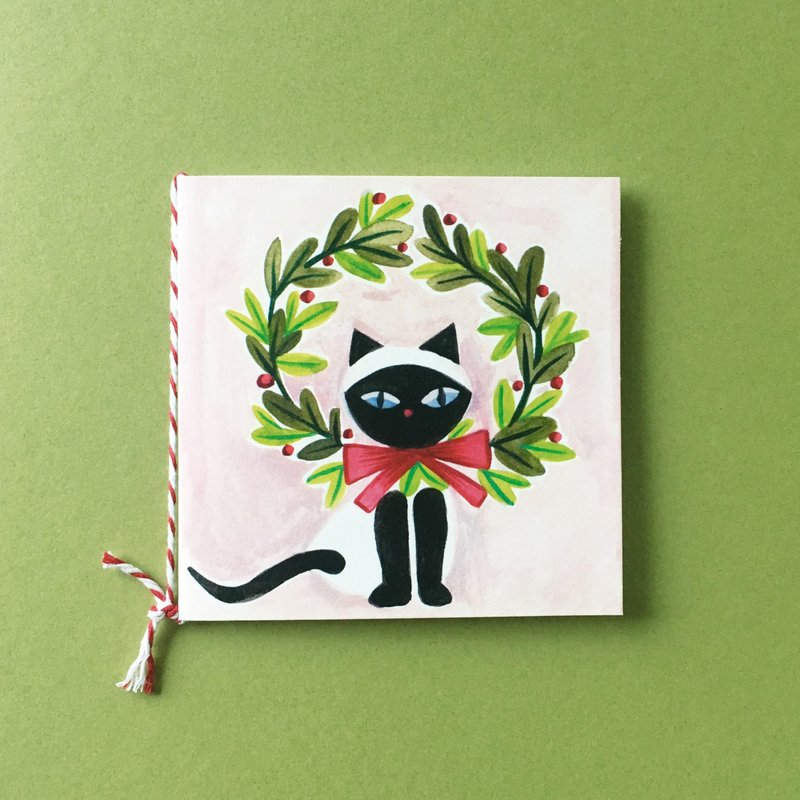 Christmas Cat Gift Card - 卡片/明信片 - 紙 粉紅色