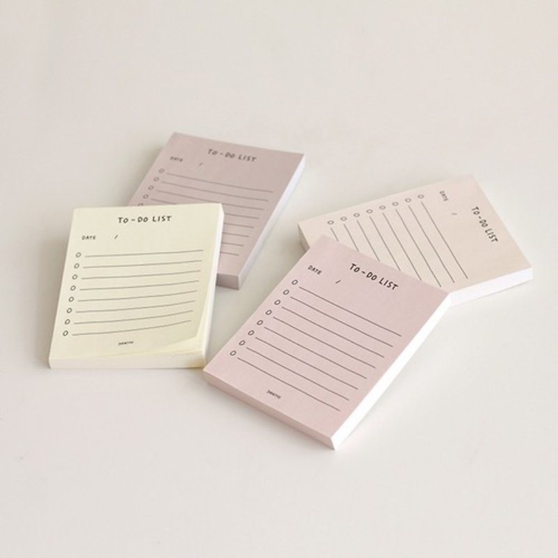 [3MONTHS Official Agent] To Do List Note Paper (Pink/Beige/Yellow) (1 pack of 10) - Sticky Notes & Notepads - Paper White