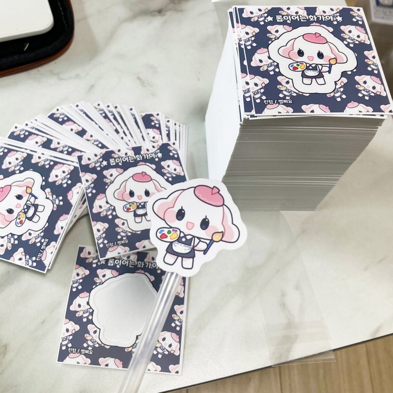 lop bunny is a painter peel-off sticker - Korean Cute Diary (lintam) - 貼紙 - 紙 多色