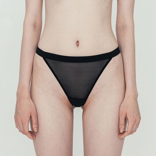 ornoir.co 內衣工作室 ornoir.co 黑色紗網純色拼接法式丁字褲內褲