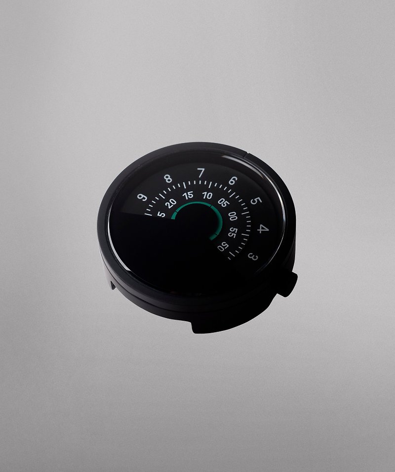 ANICORN Series 000 Simple Turntable Mechanical Watch-Pure Steel Matte Black + Green - นาฬิกาผู้ชาย - เครื่องประดับ สีดำ