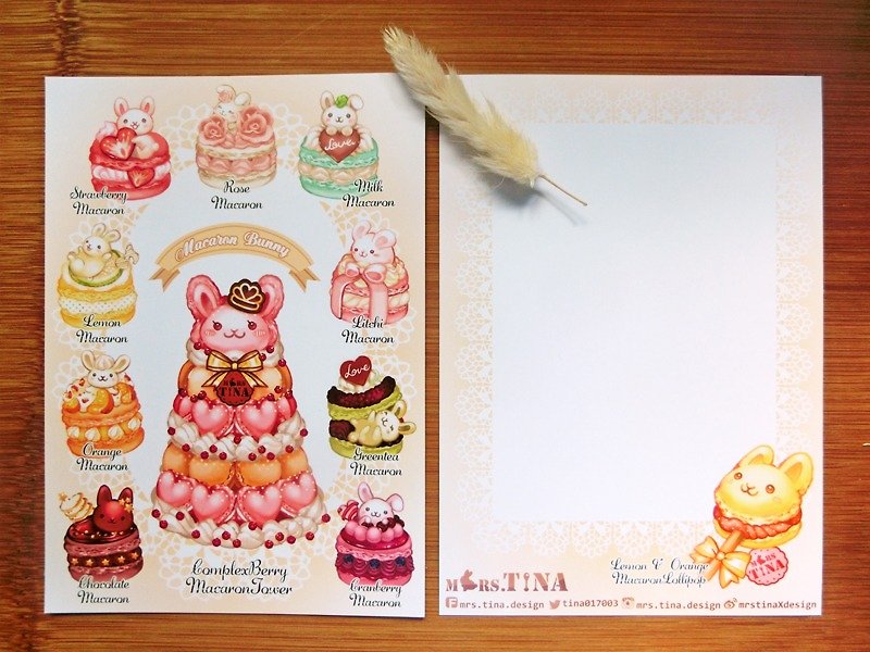 Tilabunny緹拉兔-明信片-婚禮兔/巧克力兔 - 心意卡/卡片 - 紙 粉紅色