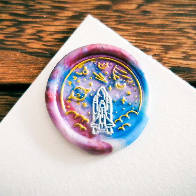 Fire stamp-outer space rocket sealing Wax stamp letter hand-made burning Wax seal seal head - ตราปั๊ม/สแตมป์/หมึก - โลหะ 