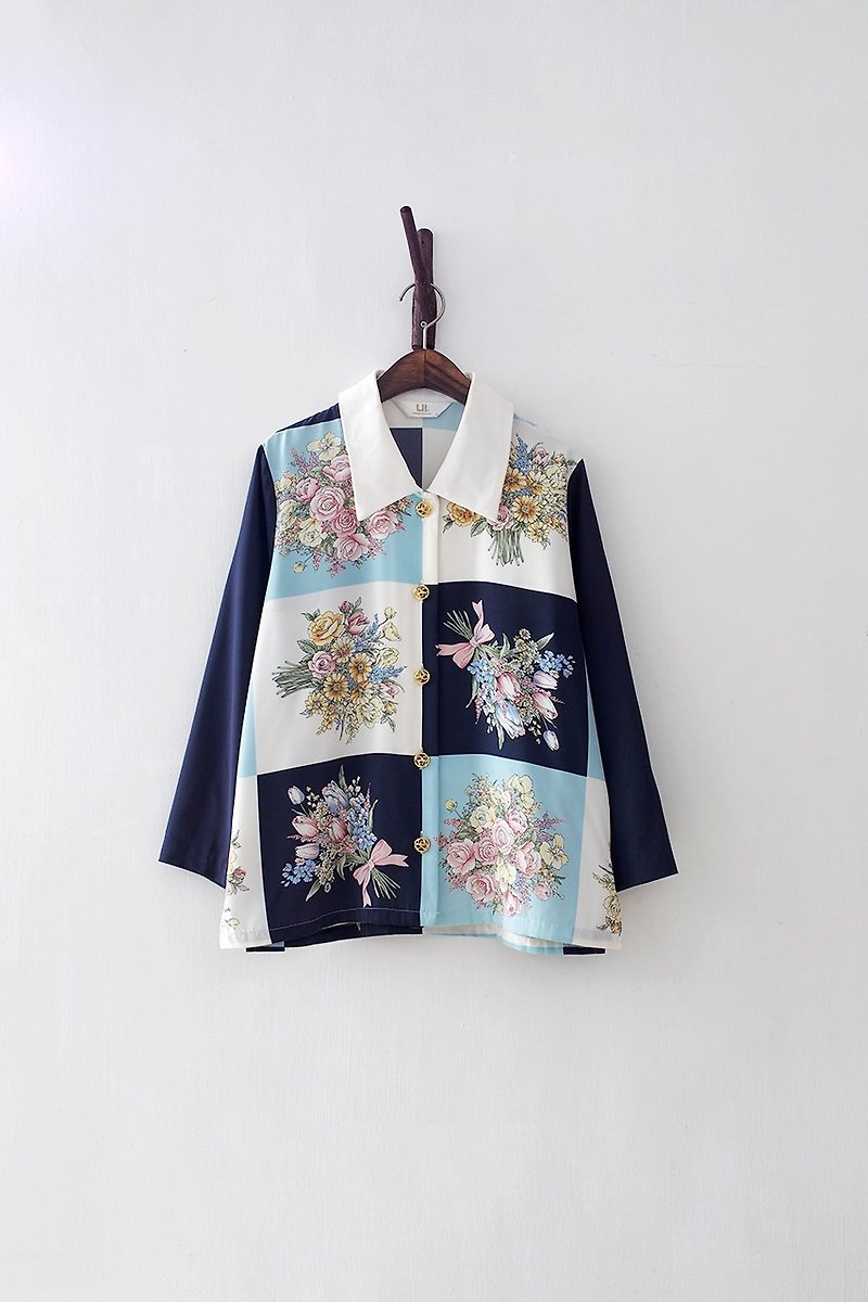 Banana Flyin '| vintage | Japanese temperament long-sleeved floral shirt - Women's Shirts - Cotton & Hemp 