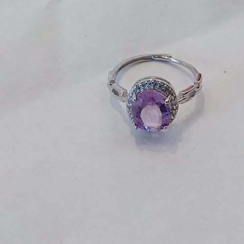 losarob 淡紫色紫水晶戒指