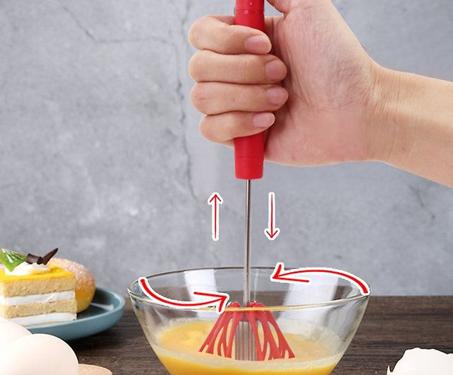OMORY】 Stainless Steel semi-automatic whisk - Shop omory Cookware