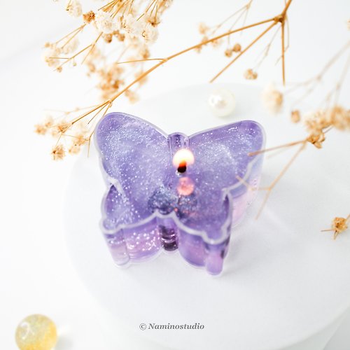 Glitter Gel Candle, Butterfly series - Shop Naminostudio Candles & Candle  Holders - Pinkoi