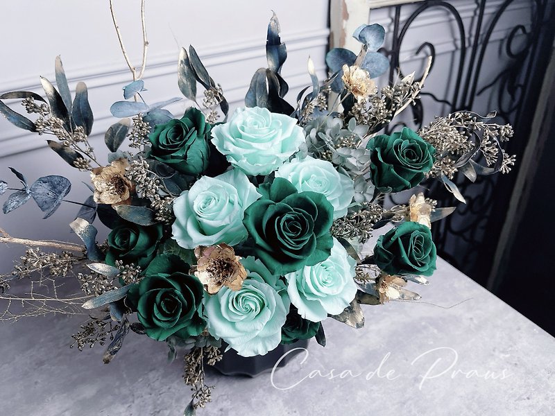Green and gold luxury eternal flower opening ceremony - Dried Flowers & Bouquets - Plants & Flowers Green