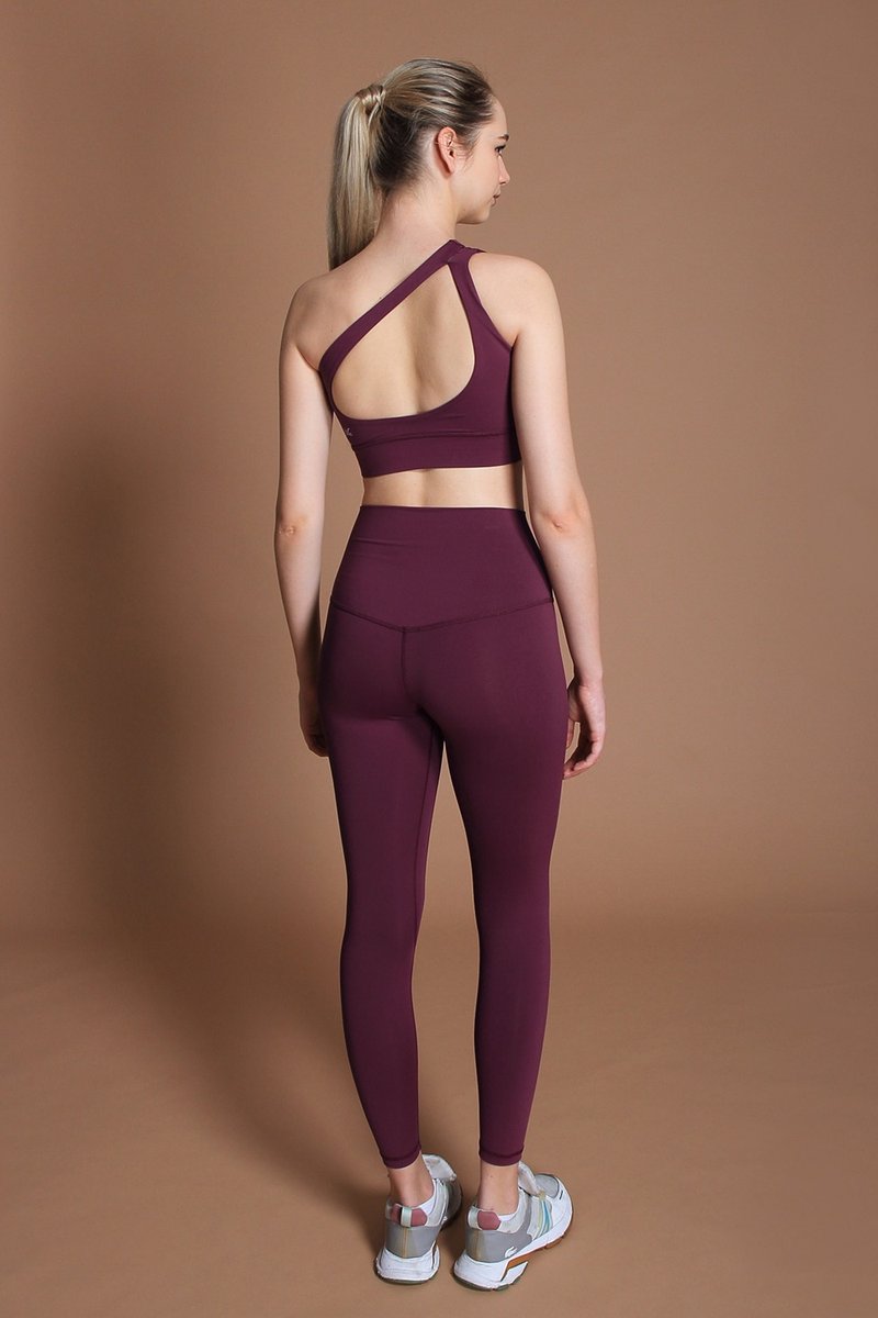 No slidingdown經典高腰緊身長褲24吋@breathm-瓊漿紫 - 瑜珈服/瑜珈褲 - 聚酯纖維 紫色