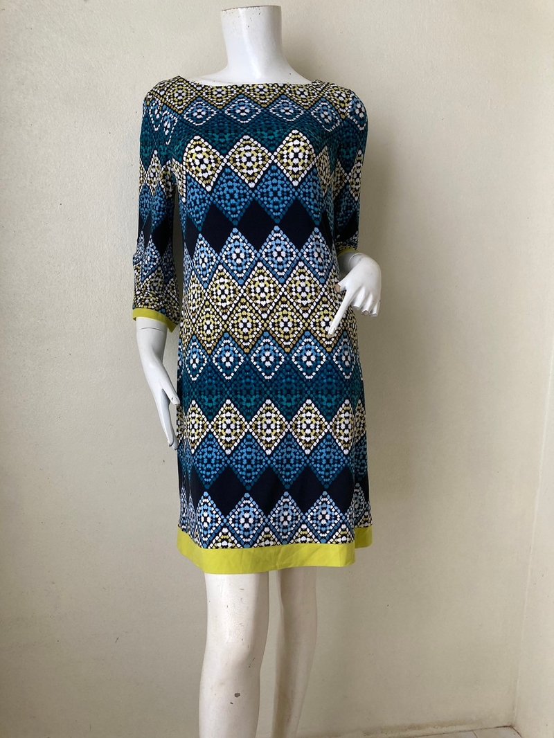 1990s Eliga J New York Mini Dress / Soft  jersey  Floral mini dress Size 6 - One Piece Dresses - Polyester 