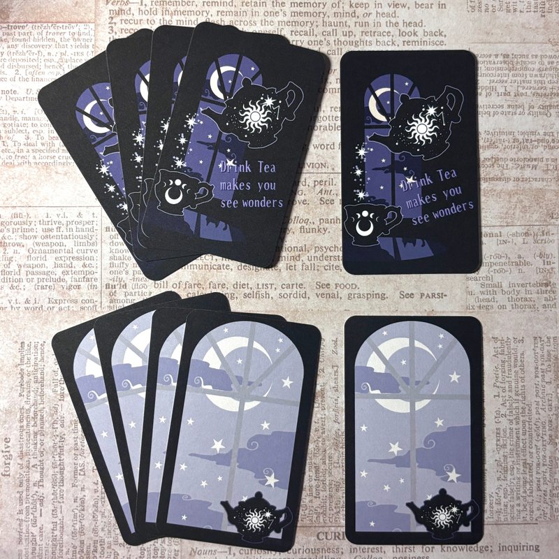 Night Tea Time Message Card - การ์ด/โปสการ์ด - กระดาษ สีดำ