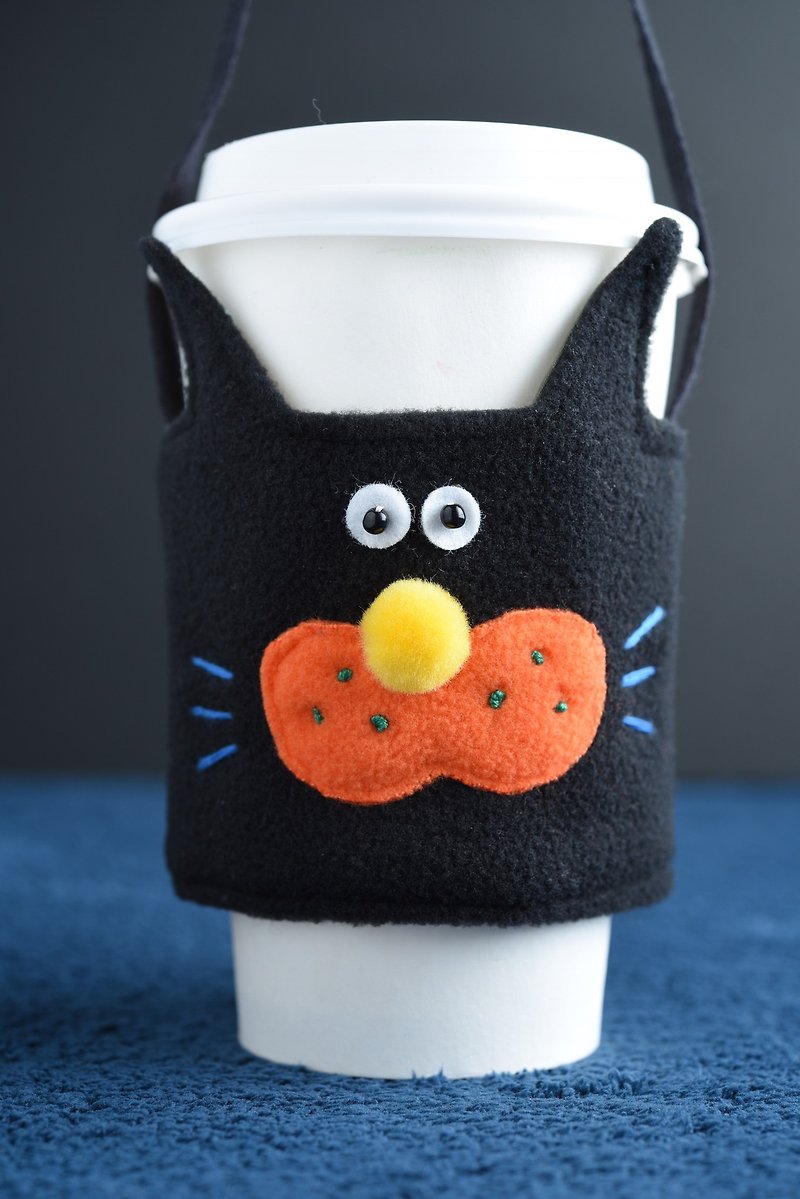  動 物 飲 料 杯 套 - 貓 咪 - 杯袋/飲料提袋 - 其他人造纖維 黑色