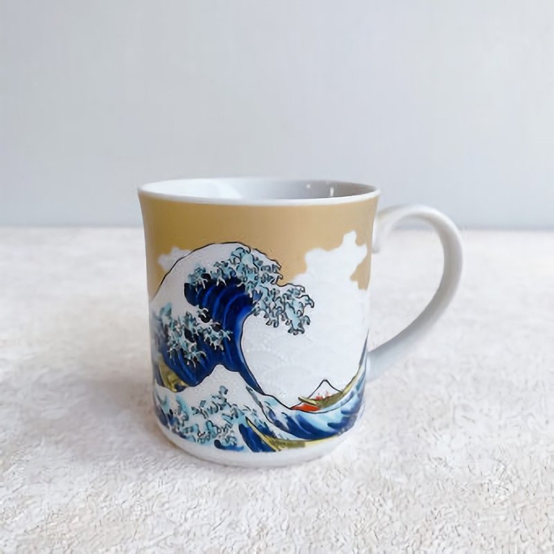 Hokusai Wave Mug - แก้วมัค/แก้วกาแฟ - เครื่องลายคราม สีน้ำเงิน