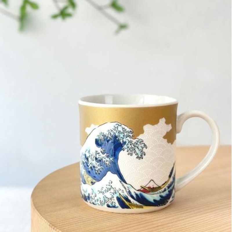 Hokusai Wave Mug - แก้วมัค/แก้วกาแฟ - เครื่องลายคราม สีน้ำเงิน