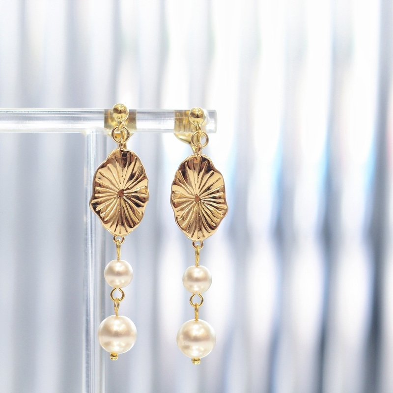 Tenderness of Water | - Earrings & Clip-ons - Copper & Brass Gold