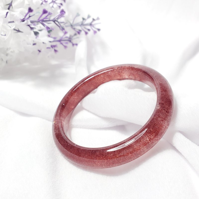 天然頂級鴿血紅草莓晶 開運 人緣 手鐲 17.5cm 帶證書 單品 禮物 - 手鍊/手環 - 寶石 紅色