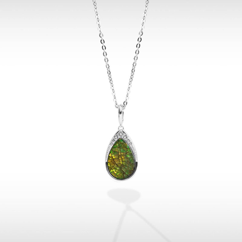 Imperial Ammolite Pendant in sterling silver - สร้อยคอ - เครื่องเพชรพลอย 