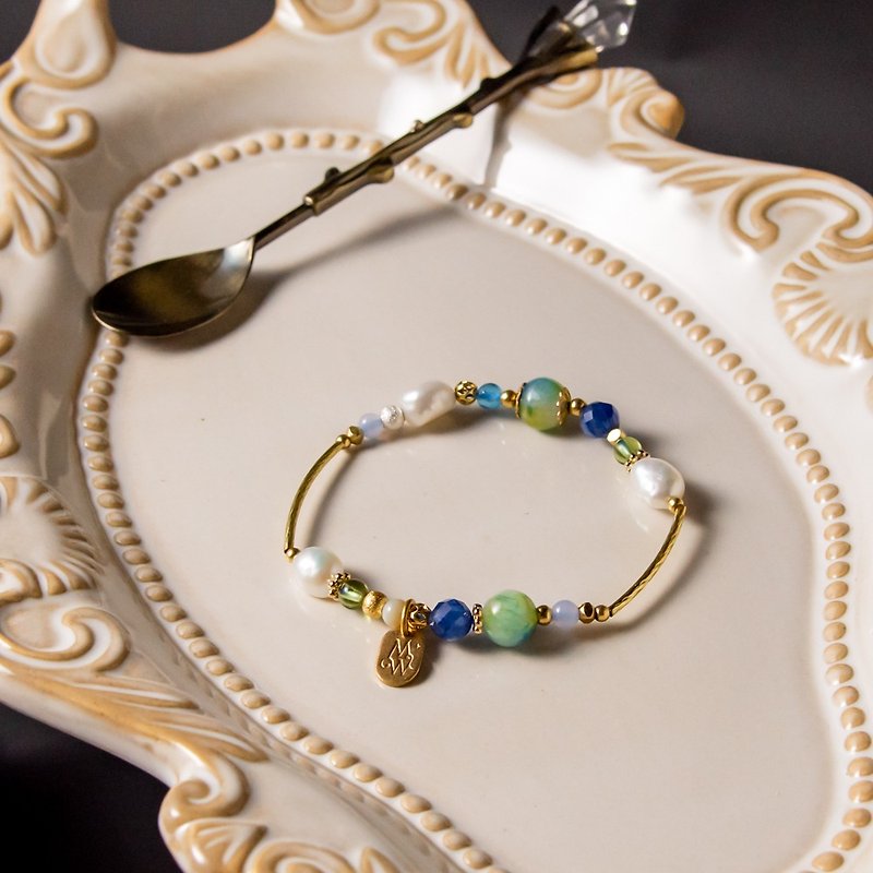 Seto Inland Sea // C1229 Bronze design pearl bracelet - Bracelets - Gemstone 
