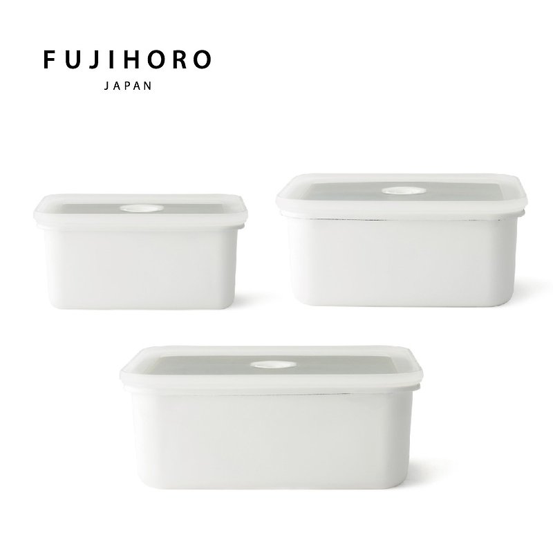 Vido真空系列 真空烘焙琺瑯保鮮盒 深型 - 便當盒/飯盒 - 琺瑯 白色