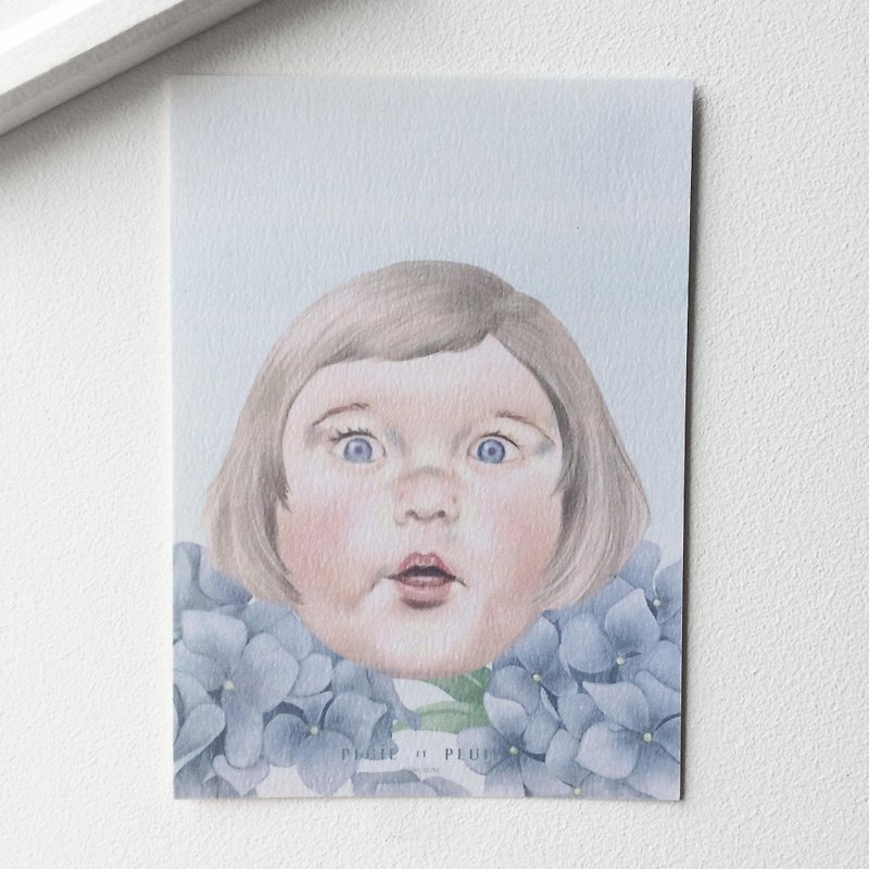 กระดาษ การ์ด/โปสการ์ด สีน้ำเงิน - # 01 kids Postcards: SURPRISED